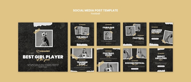 PSD instagramは女性のサッカー選手のためのコレクションを投稿します