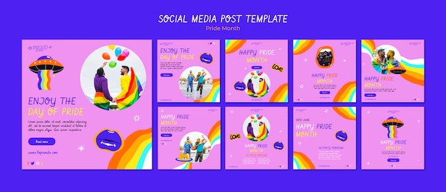 PSD プライド月間お祝いのinstagram投稿コレクション