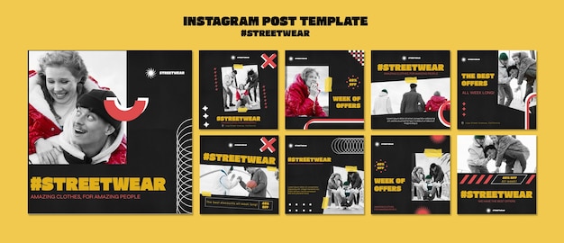 PSD ストリートウェア ファッション ショッピングの instagram 投稿コレクション