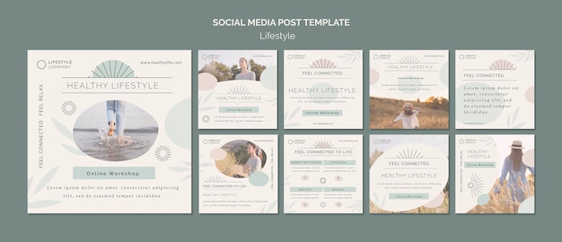 Raccolta di post su Instagram per un'azienda di stile di vita sano