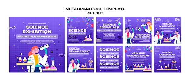 PSD instagram posts collection for science and experiments