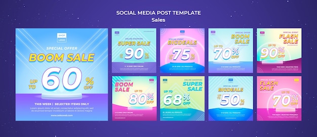 PSD instagram posts collection for super sale