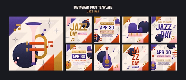 PSD instagram-posts van muziekfestivals