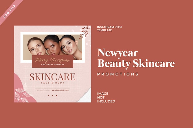 PSD instagram postsjabloon beauty skincar banner