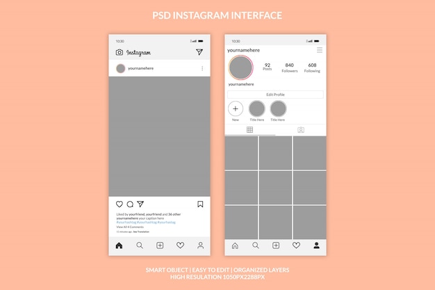 PSD instagram postsjabloon premium