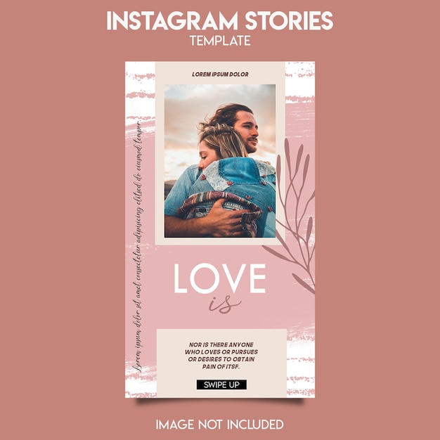 PSD instagram-postsjabloon voor liefdesverhaal