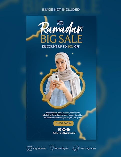 Instagram-postsjabloon voor ramadan-verkoop