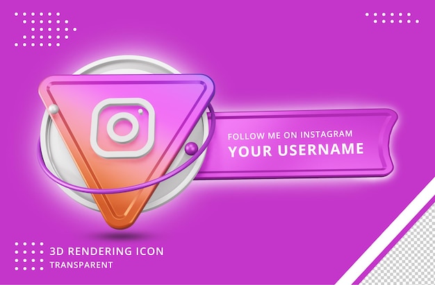 Icona del profilo instagram nel rendering 3d