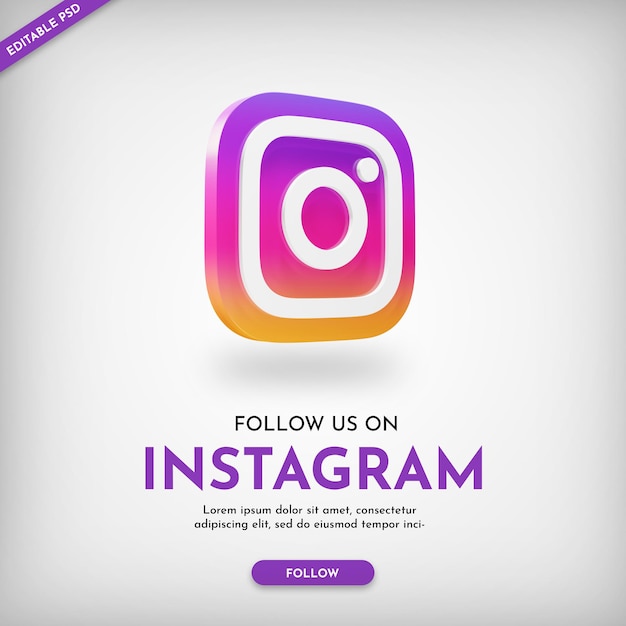 Modello di banner promozionale instagram con icona 3d