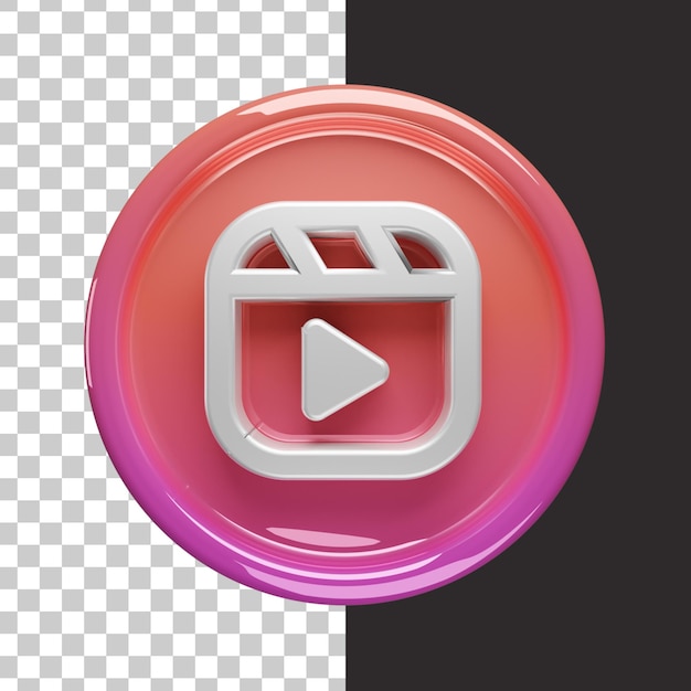 PSD instagram reels logo 3d