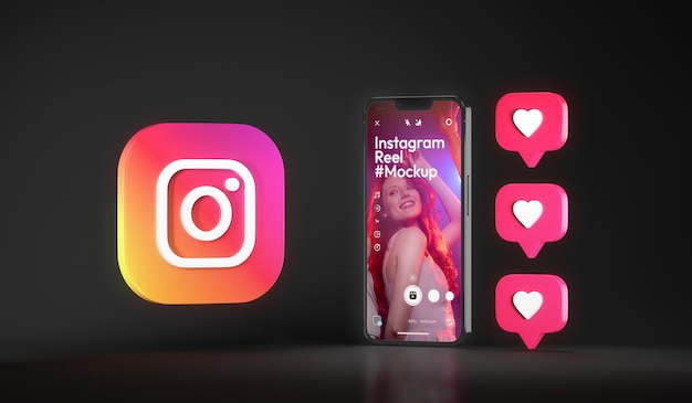 PSD mockup del concetto di bobina di instagram