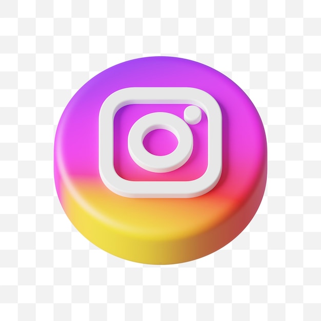 PSD instagram 소셜 미디어 아이콘 3d