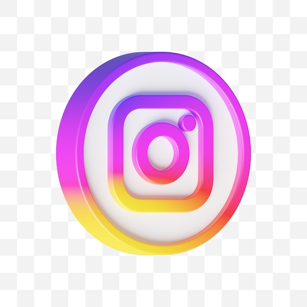 PSD Значок социальных сетей instagram 3d