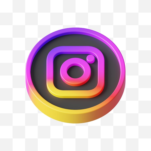 Instagram social media icon 3d