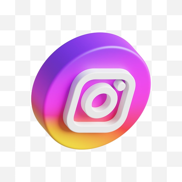 PSD instagram social media icon 3d