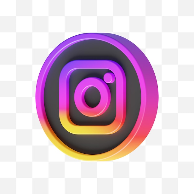 PSD icona social media instagram 3d