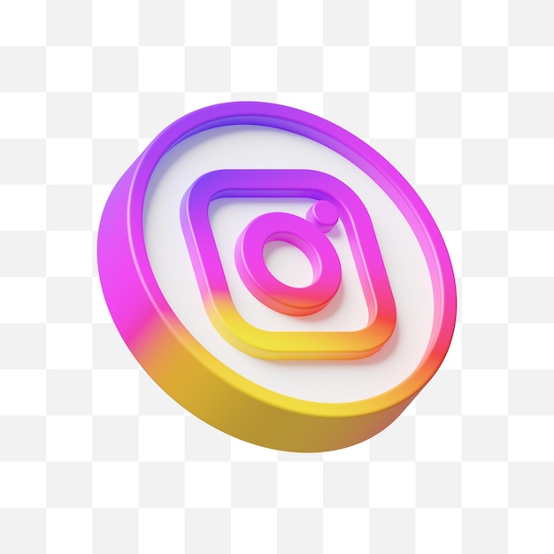 PSD Значок социальных сетей instagram 3d