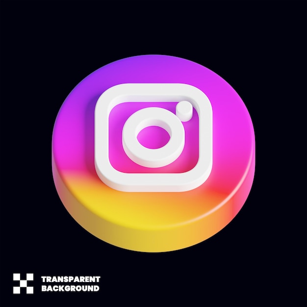 Instagram social media icon 3d