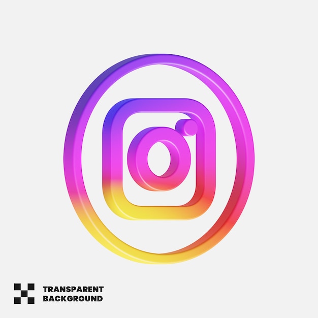 PSD 3d 렌더링의 instagram 소셜 미디어 아이콘