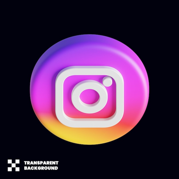 PSD 3d 렌더링의 instagram 소셜 미디어 아이콘