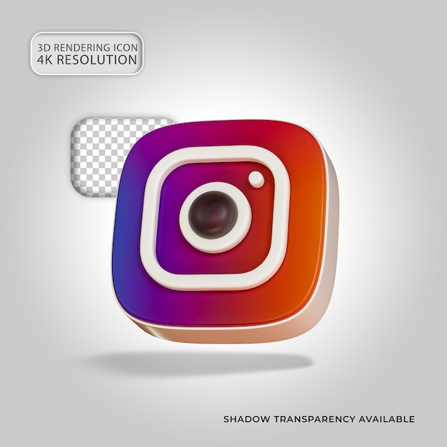 instagram social media icon isolated 3d render illustration