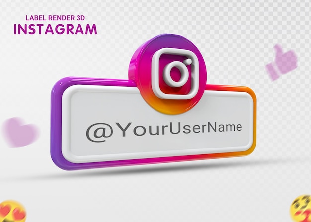 PSD instagram social media icon logo lower third web banner 3d design render