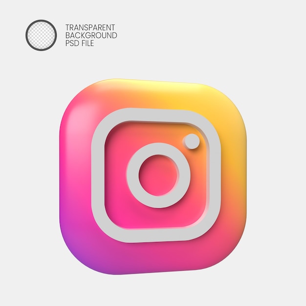 PSD instagram social media icon render 3d