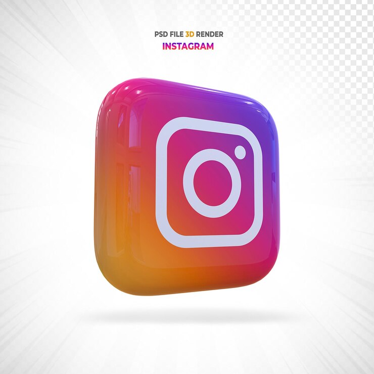 PSD instagram social media iconen 3d