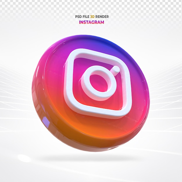 Instagram social media icons 3d