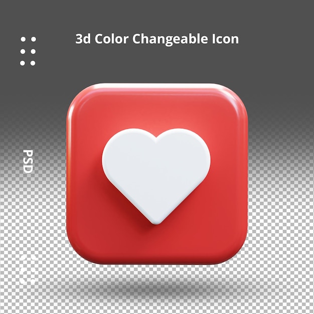 Instagram social media like sign ui icon 3d