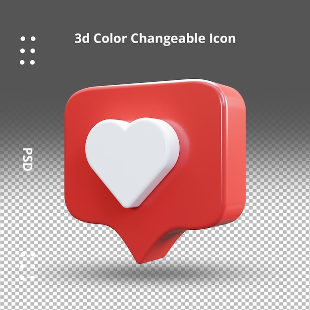 Instagram social media like sign ui icon 3d