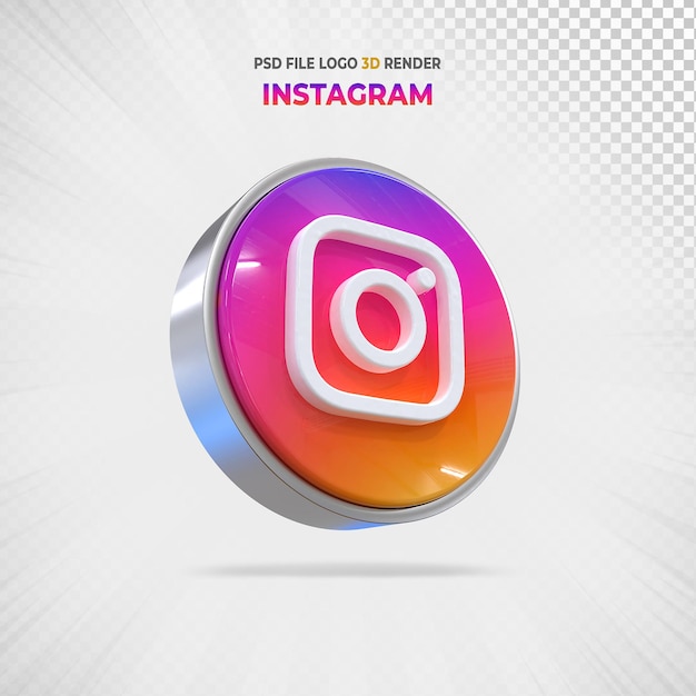 Instagram 소셜 미디어 로고 3d 렌더링