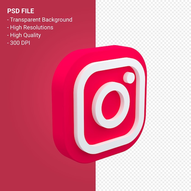 Логотип социальных сетей instagram в 3d-рендеринге