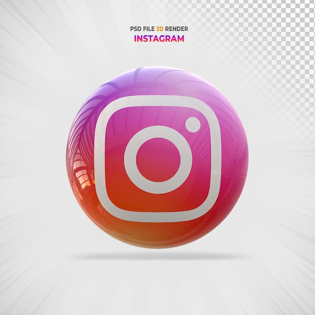 Instagram social media modern 3d