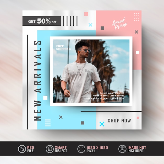 Instagram social media post banner for fashion sale