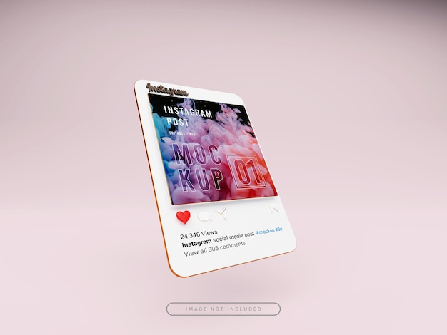 Instagram Social media post mockup 3d weergegeven