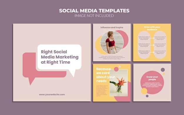 PSD instagram social media post templates for online business