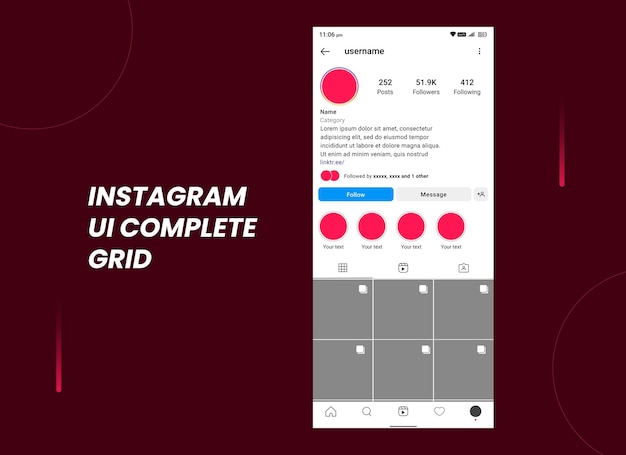 PSD instagram sociale media grid post