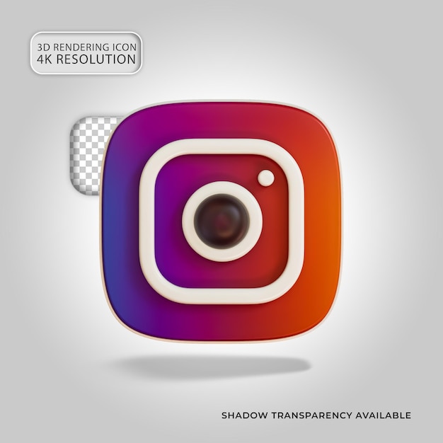 PSD instagram sociale media pictogram geïsoleerde 3d render illustratie