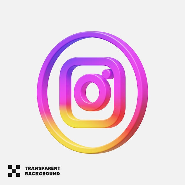 Instagram sociale media-pictogram in 3d-weergave