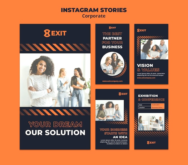 instagram stories collection for business corporation