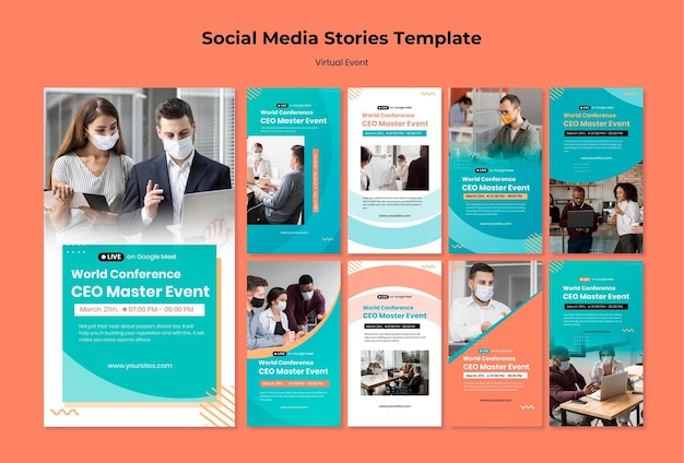 PSD instagram stories collection for ceo master event conference