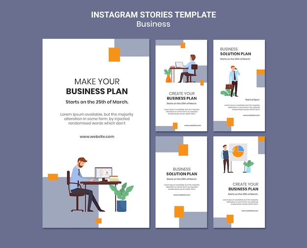 創造的なビジネスプランを持つ会社のためのInstagramストーリーコレクション