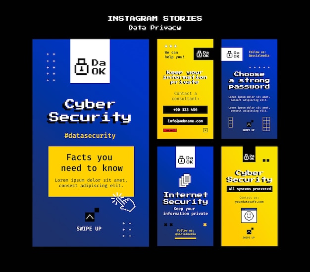 Instagram stories collection for cyber security service
