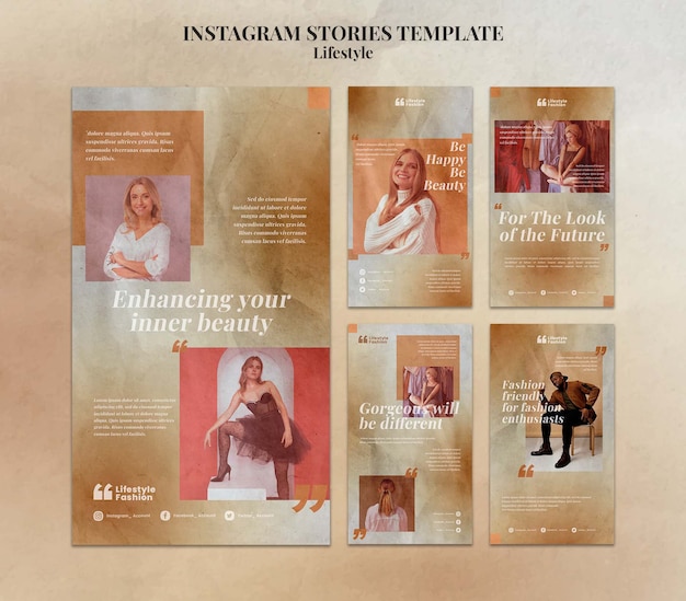 Raccolta di storie di Instagram per lo stile e le tendenze della moda