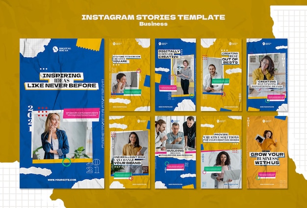 PSD クリエイティブなビジネスソリューションのためのinstagramストーリーコレクション