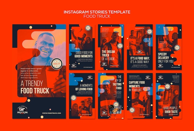 PSD フードトラックビジネスのためのinstagramストーリーコレクション