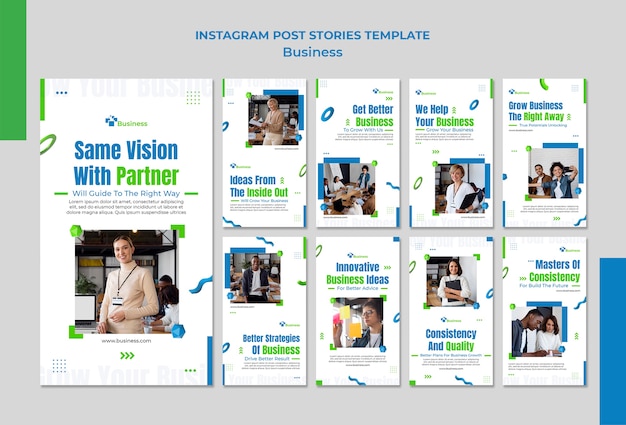 PSD Коллекция историй из instagram для профессионального роста бизнеса