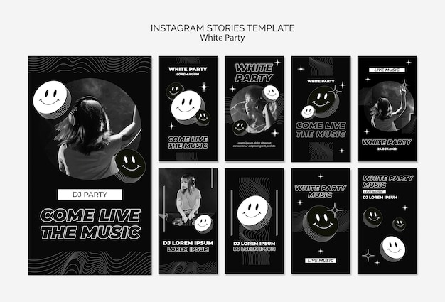 ホワイトパーティーのためのInstagramストーリーコレクション