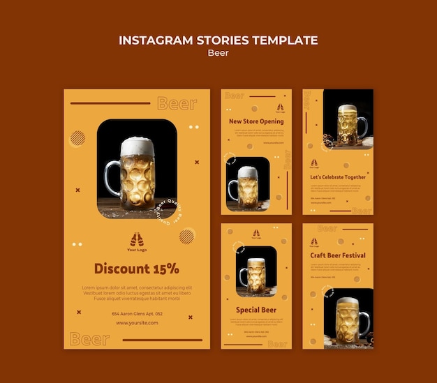 Instagram stories collection for fresh beer